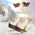 Sandali donna Liyke con farfalle colorate e lacci