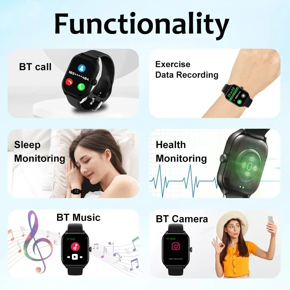 CHAONB Y68 smartwatch with Bluetooth calls and 2.01″ TFT display
