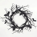 Halloween Artificial Wreath Bat Black Branch Wreaths Wreath For Front Door With LED Light Window Home Decor Halloween Decoration