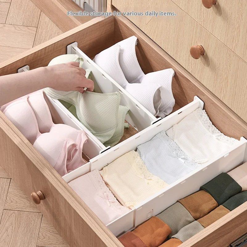 Schubladeneinteiler für Kleidung, Unterwäsche und Socken – Trennwände für Aufbewahrungsboxen, Küchenutensilien und Kosmetik, frei kombinierbar