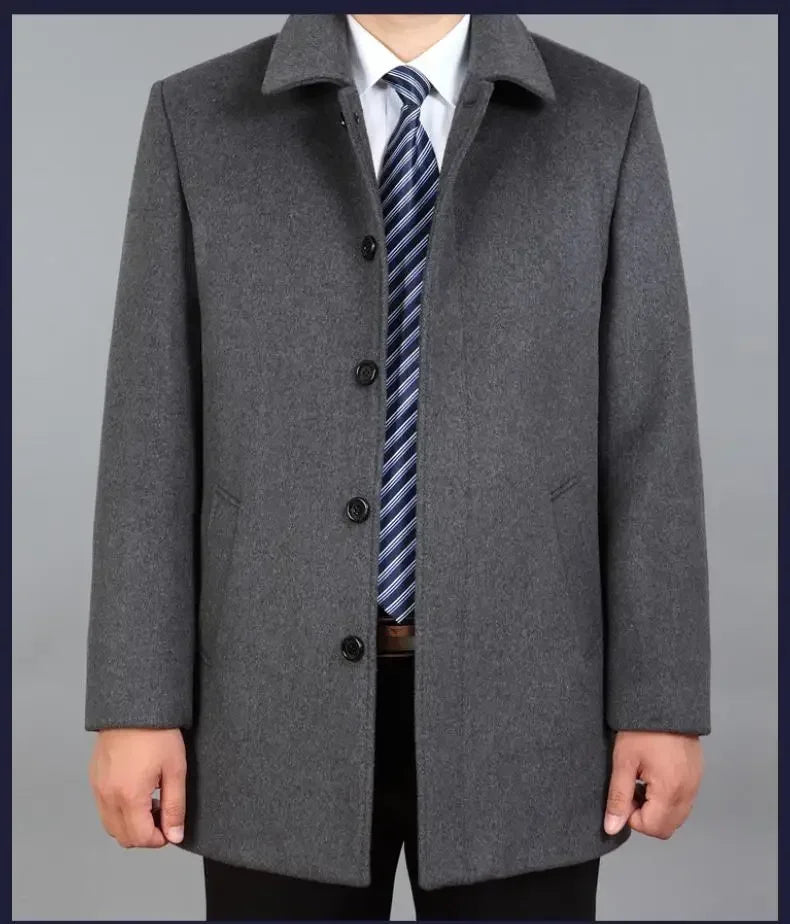 new arrival men's wool coat medium-long male thickening large outerwear winter warm trench plus size M L XL 2XL 3XL 4XL5XL6XL7XL