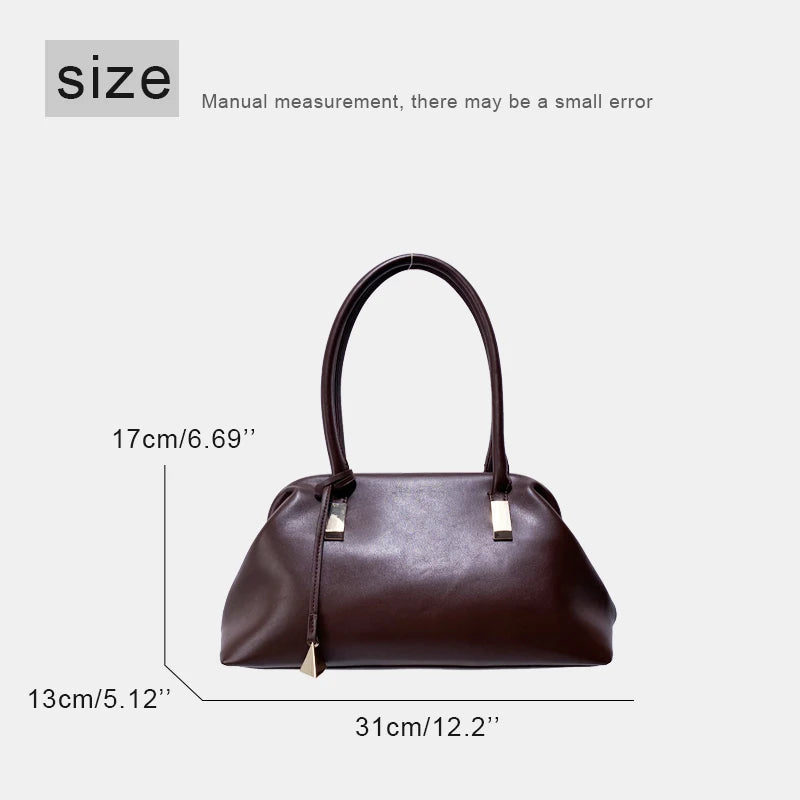 Shell-Shaped Metal Frame Clip Bags For Women Luxury Designer Handbags Purses 2026 New In PU Metal Piece Straps Underarm Shoulder