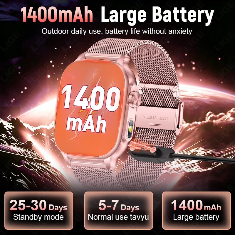 Smartwatch LIGE da 2,01″ con chiamate Bluetooth