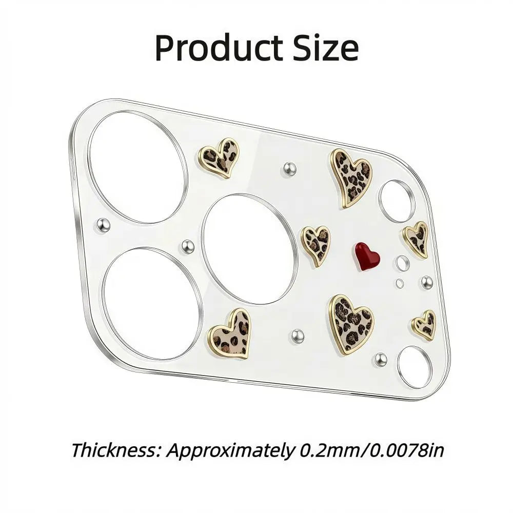 Diamond 3D Heart Glass Camera Protector Clear HD Full Cover Lens Film Shockproof Anti Scratch for iPhone 17 Pro Max 17Pro