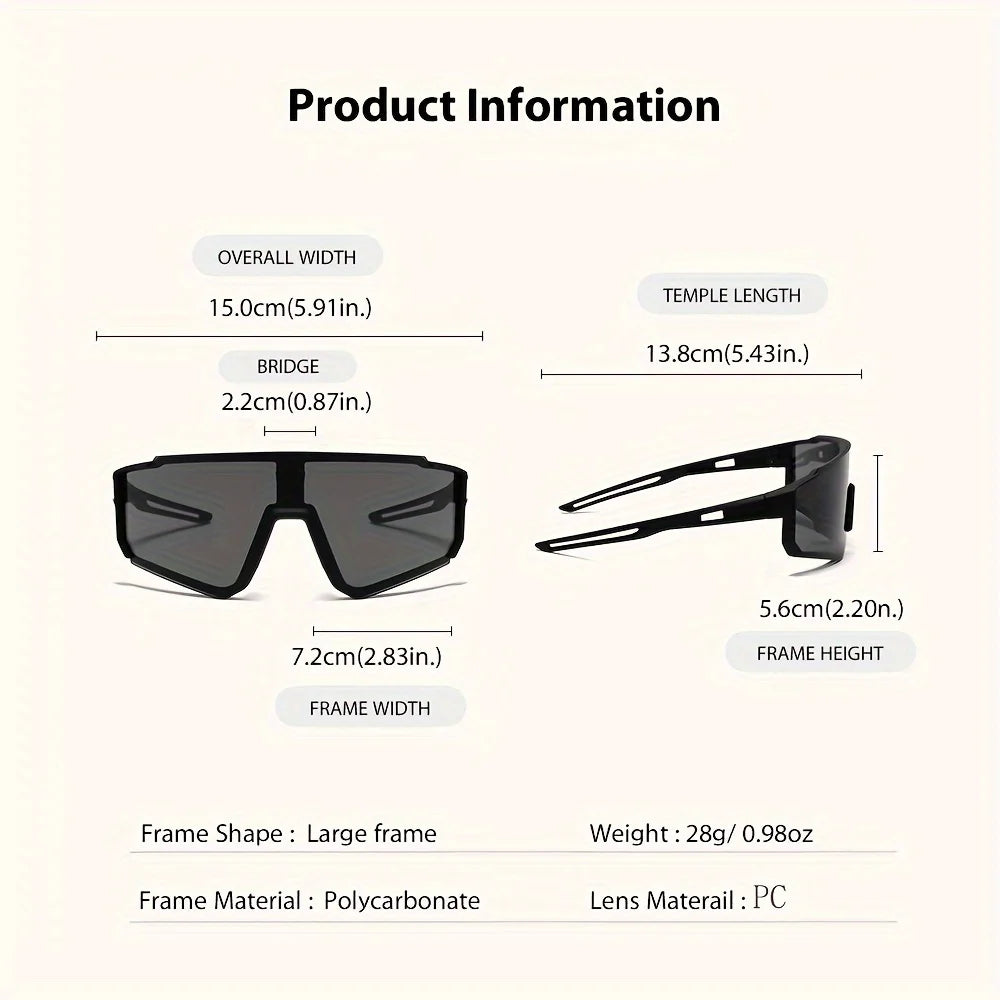 Oversize-Radsonnenbrille für Herren, winddichte Fahrradbrille mit getönten Gläsern für Rennradfahrten