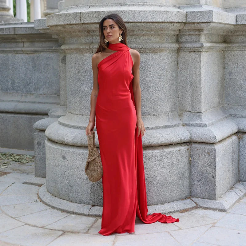 Abito lungo donna con scollo halter e schiena scoperta — immagine 13