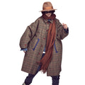 Mauroicardi Autumn Winter Oversized Warm Colorful Houndstooth Wool Blends Reversible Coat Men Luxury Designer Woolen Overcoat