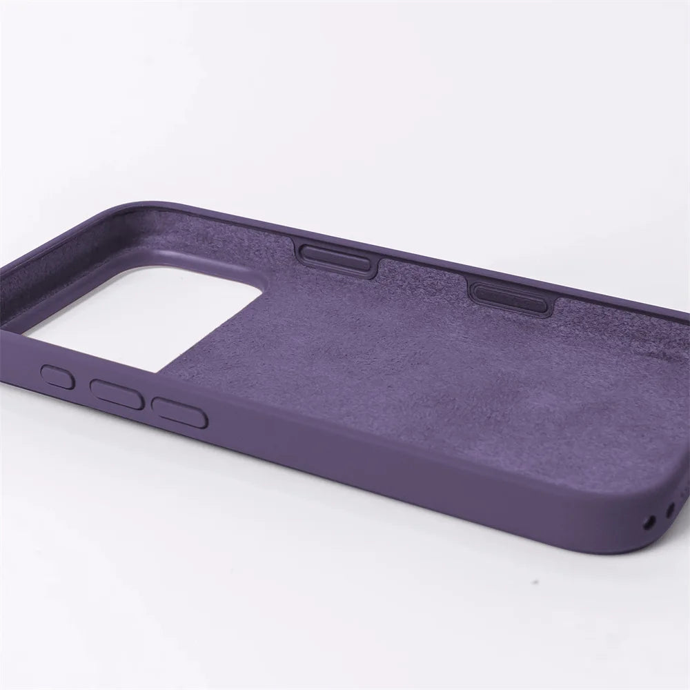 Original MagSafe Soft Silicone Phone Case for iPhone 18 17 16 15 Pro Max Wireless Charge Logo Cover with Packaging Protector Box