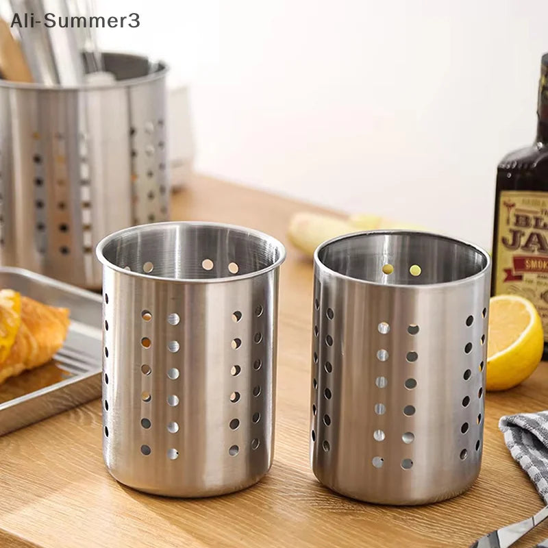 Stainless Steel Cutlery Holder Chopstick Storage Organizer Container Drainer Spoon Fork Kitchen Storage Basket