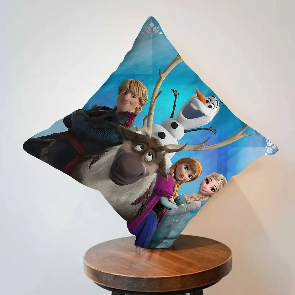 Cartoon F-Frozen Maple Design Cushion Cover, Happy Autumn Harvest Decor, Holiday Decoration Pillow Cover