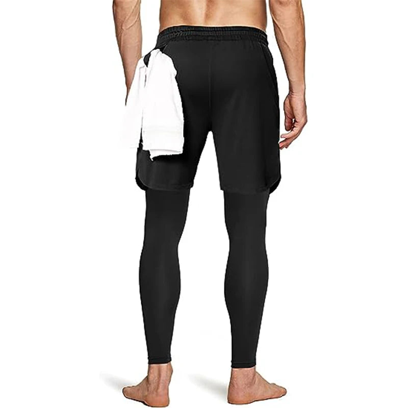Pantaloni sportivi uomo 2 in 1 con coulisse