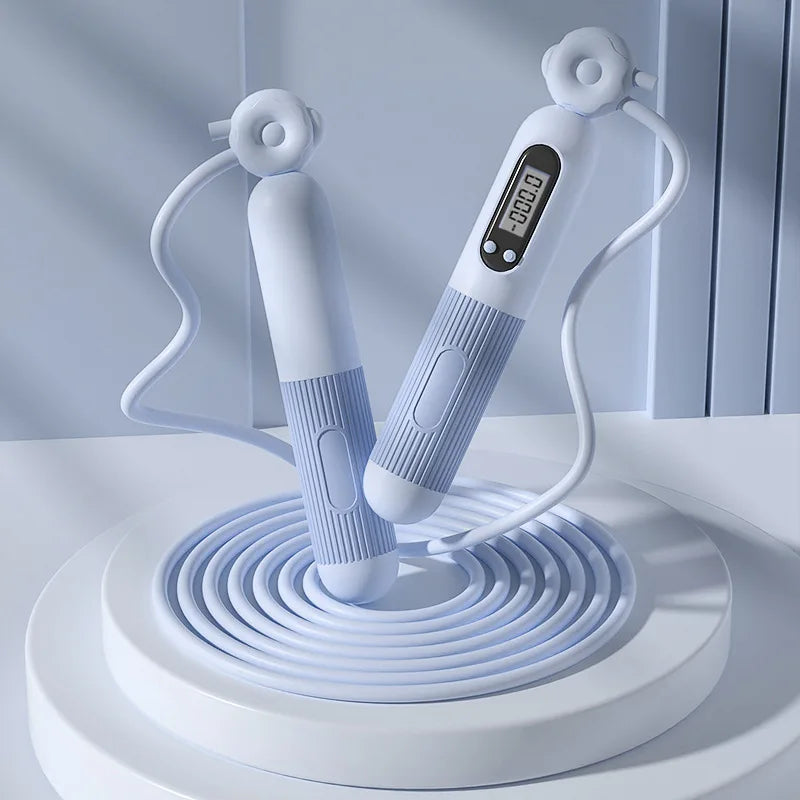 Cuerda de saltar profesional con contador electrónico y temporizador para ejercicio físico, quema de grasa y adultos