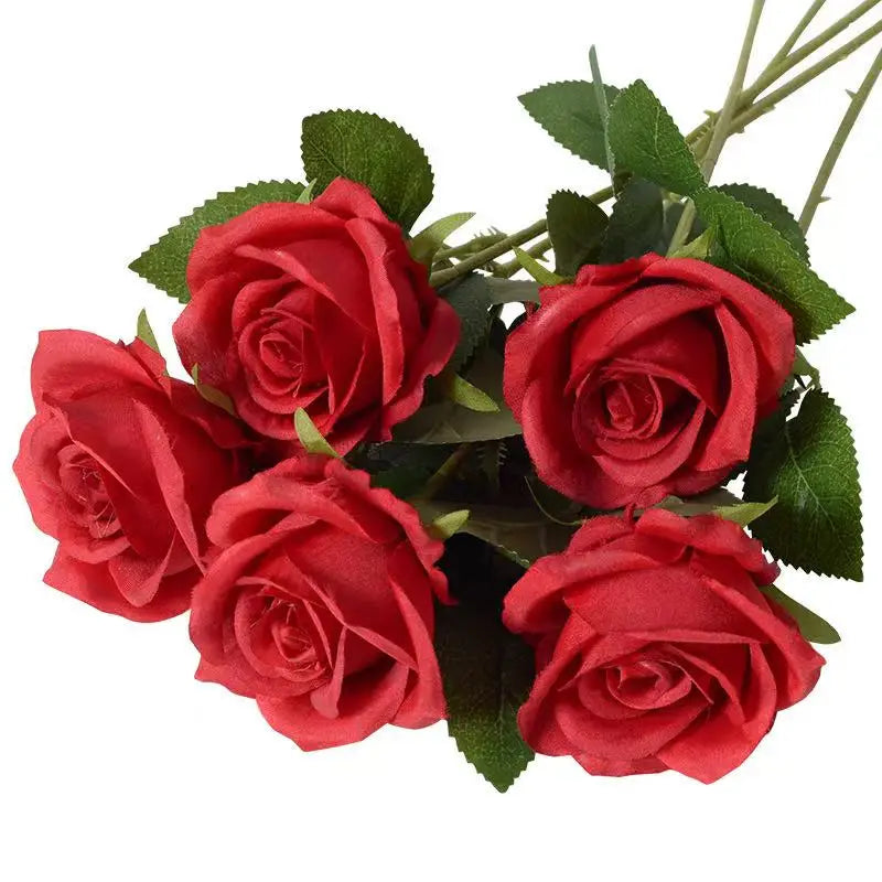 1/5/10/20 Artificial Roses Flowers Rose Branches Artificial Red Roses Realistic Fake Roses Wedding Birthday Home Decoration