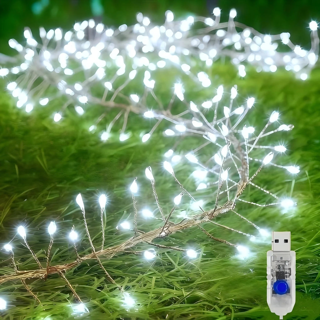 Exploding Starry Burst Vine LED Lights, 8 Lighting Modes USB Operated Copper Wire Lights, Glow Xmas Romantic Ambient Decor