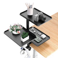 Clamp-On 3-Tier Steel Desk Organizer with Headphone Hook