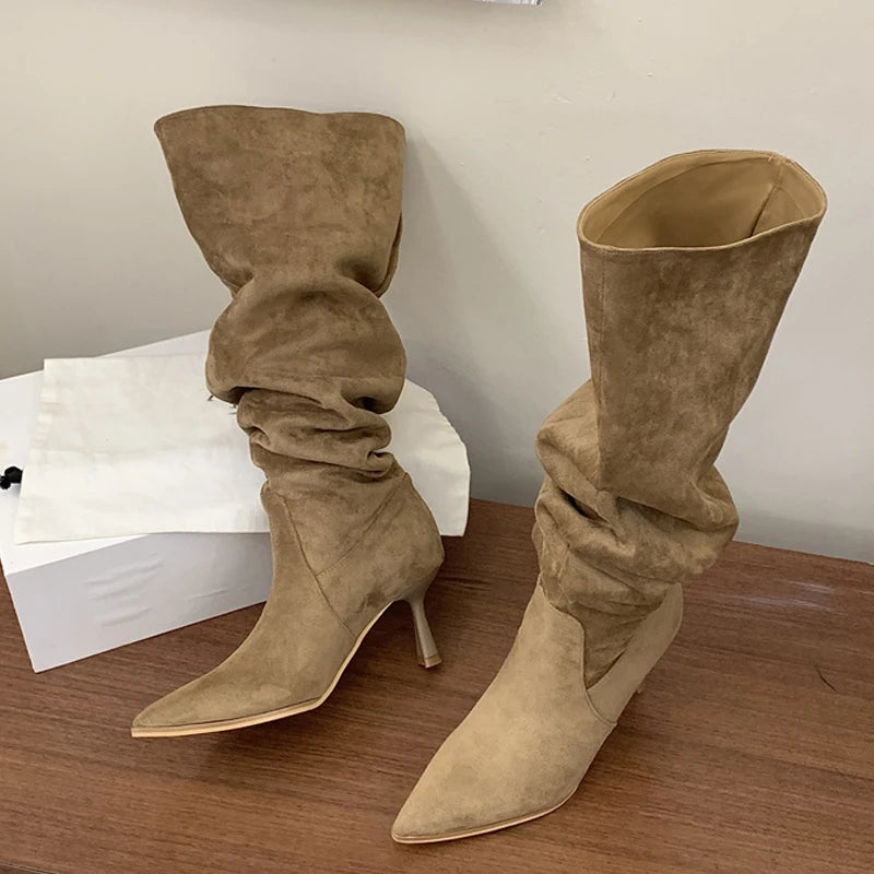 Stivali donna Liyke effetto suede con gambale morbido