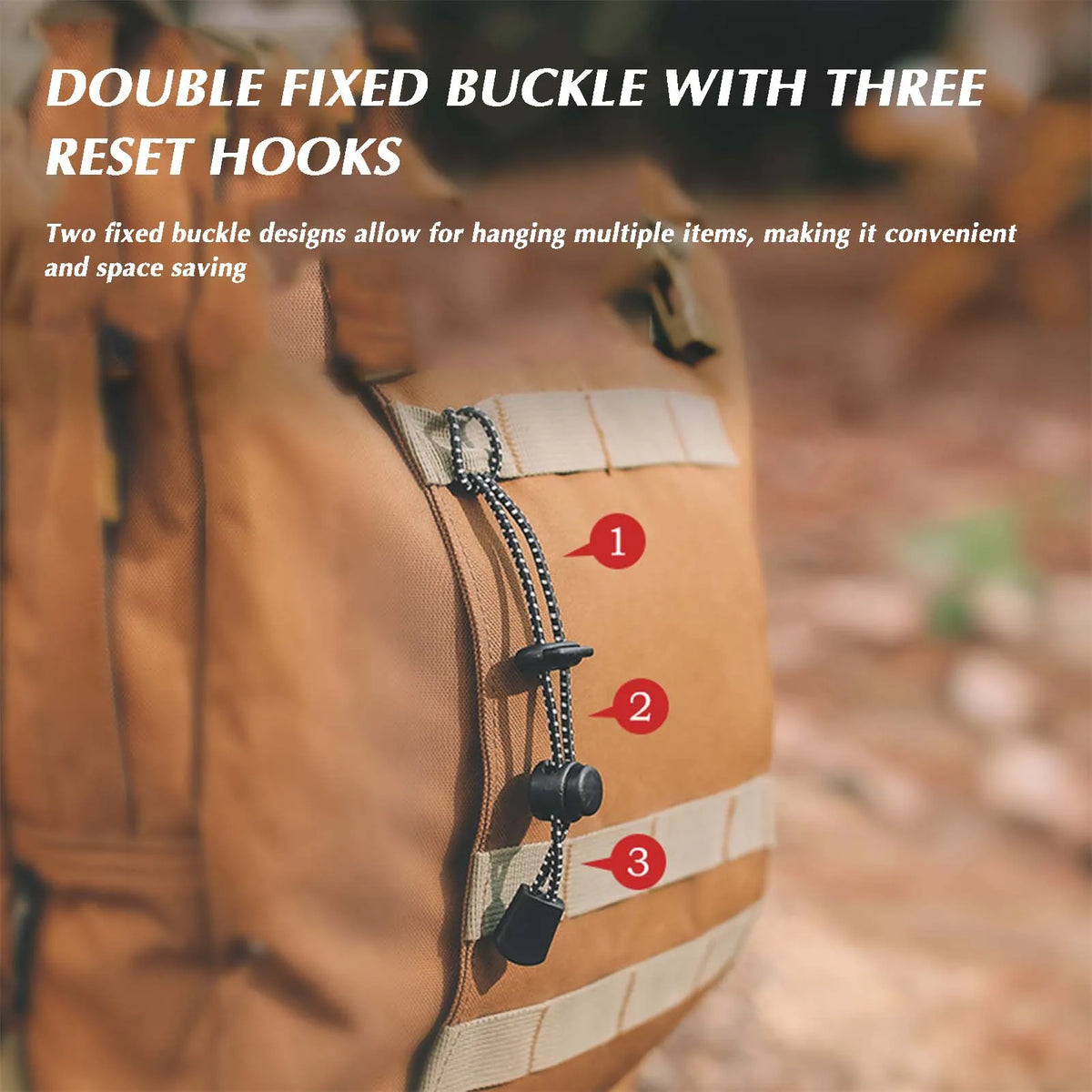 Camping Supplies Backpack Hiking Stick Holder Walking Pole Fixing Buckle Elastic Rope Lanyard Sports Travel Outdoor Equipment