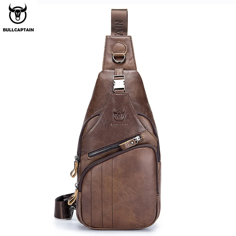 BULLCAPTAIN XB105 Genuine Leather Chest Bag