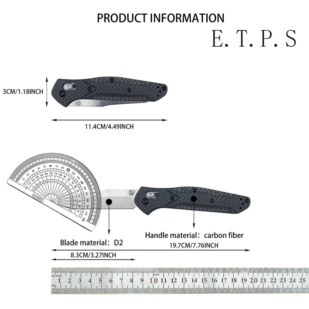 Coltello pieghevole con manico in fibra di carbonio