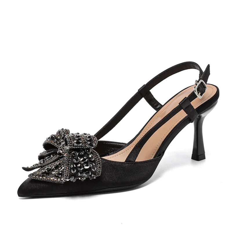 Slingback donna Liyke a punta con fiocco luminoso