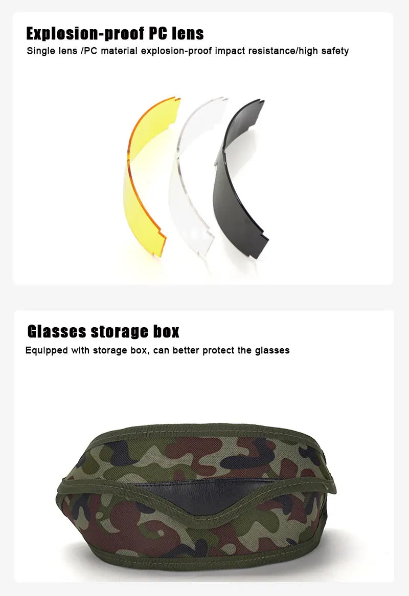JSJM 2025 Tactical Goggles - Windproof UV400 Protective Eyewear for Shooting, Cycling, Mountaineering & Outdoor Sports