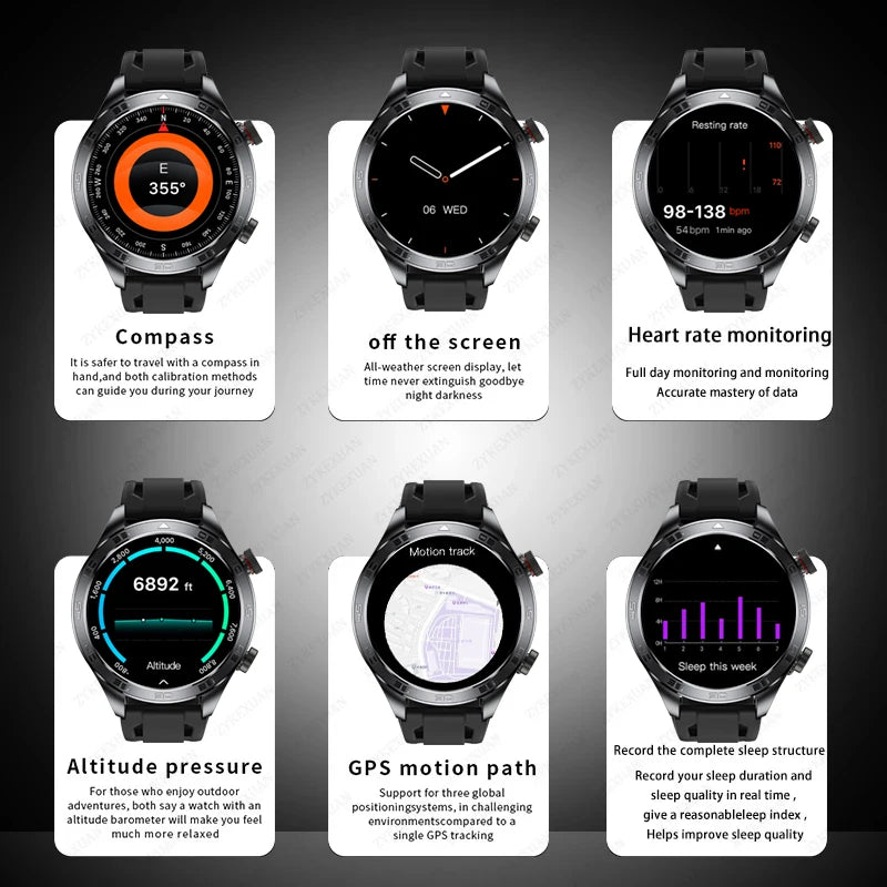 Smartwatch sportivo AMOLED da 1,7″ con chiamate Bluetooth