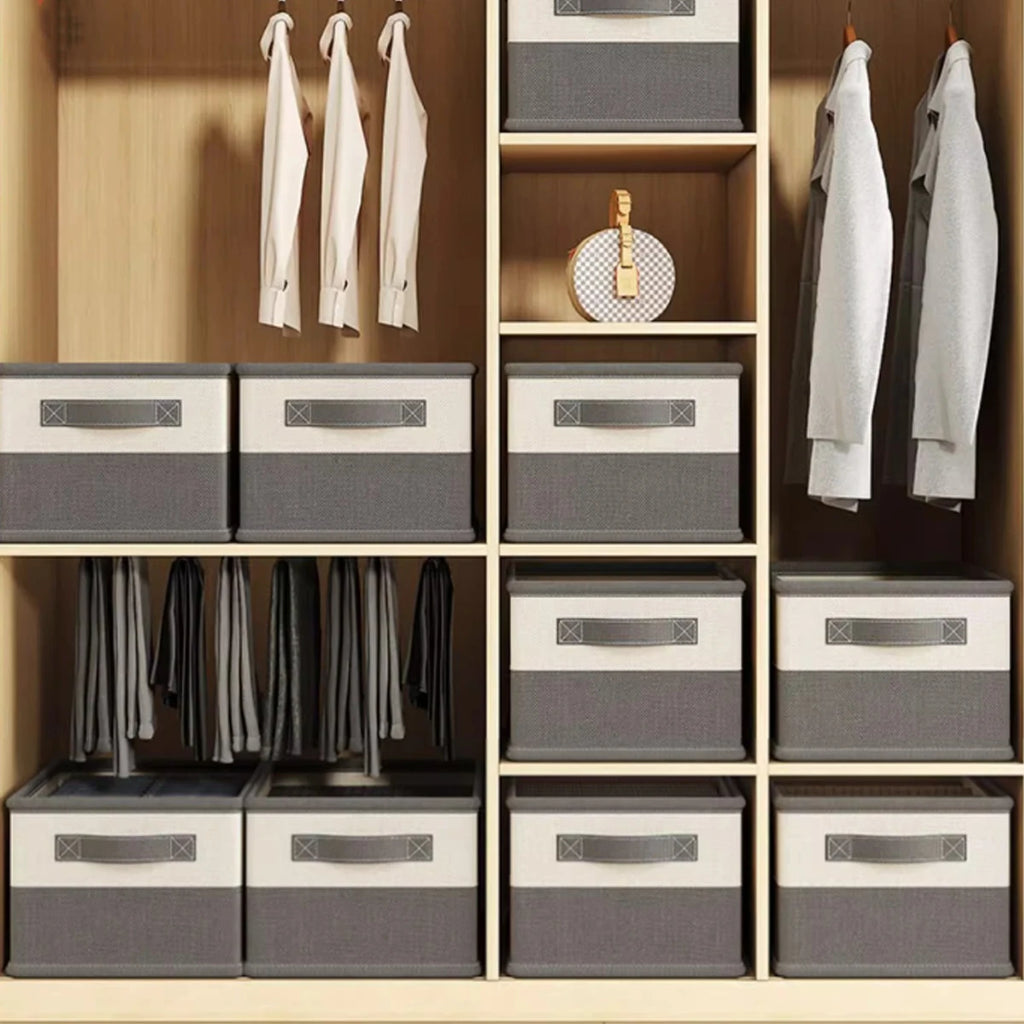 Caja de almacenamiento para el hogar para ropa de cama y ropa, organizador con compartimentos para debajo de la cama, ahorra espacio y organiza la ropa