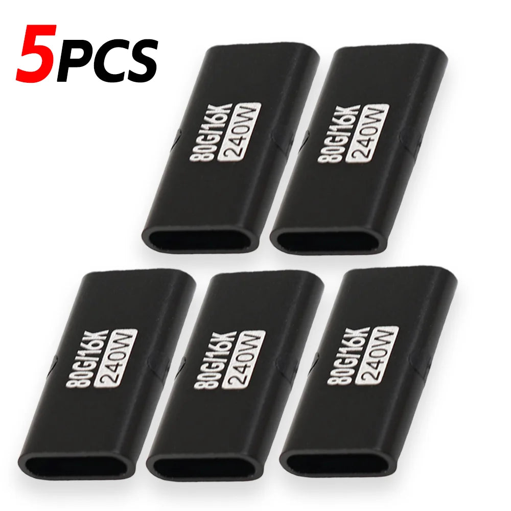 1-10pcs 240W PD USB C Female To Female Adapter 80Gbps High-Speed 16K 60Hz Video for MacBook Pro Air IPad Type-C HUB Converter