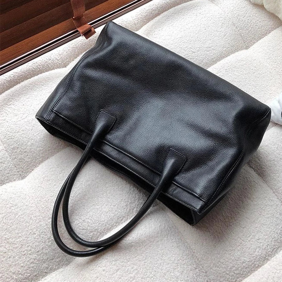 Black Briefcase Bags For Women Luxury Designer Handbag Purses 2026 New In Vintage Simple Large Capacity Commuting Tote Shoulder