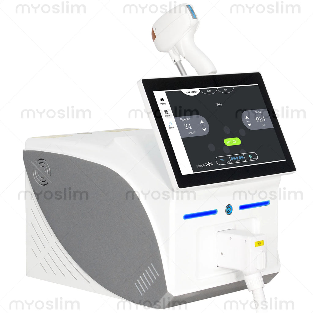 6000W 808 Diode Laser Hair Removal Machine for Face and Body Desktop Model with 755/808/940/1064nm Wavelengths