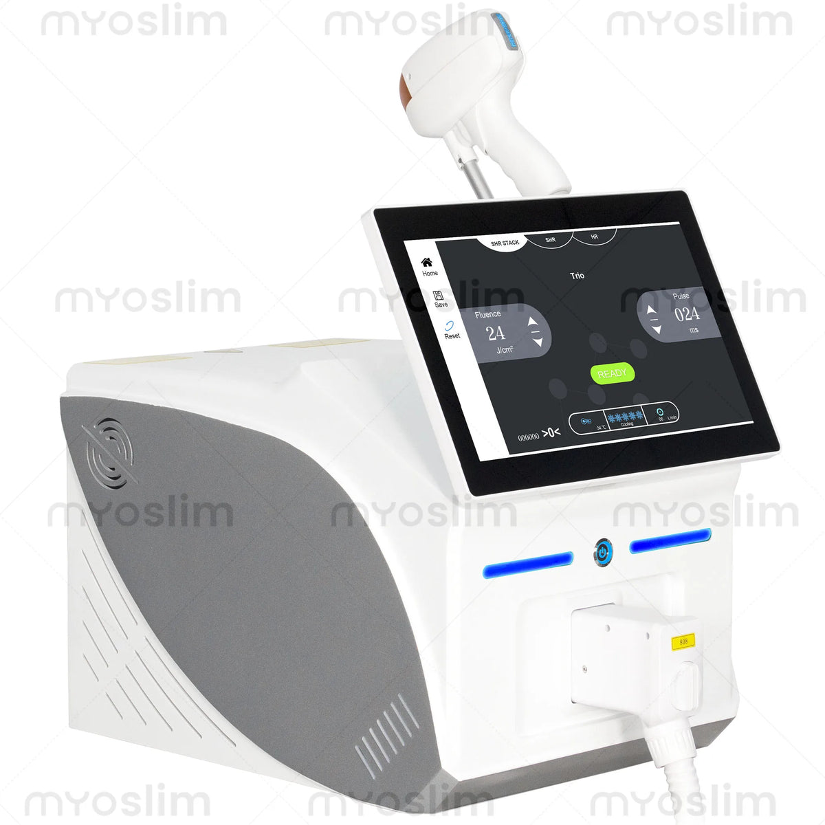 6000W 808 Diode Laser Hair Removal Machine for Face and Body Desktop Model with 755/808/940/1064nm Wavelengths