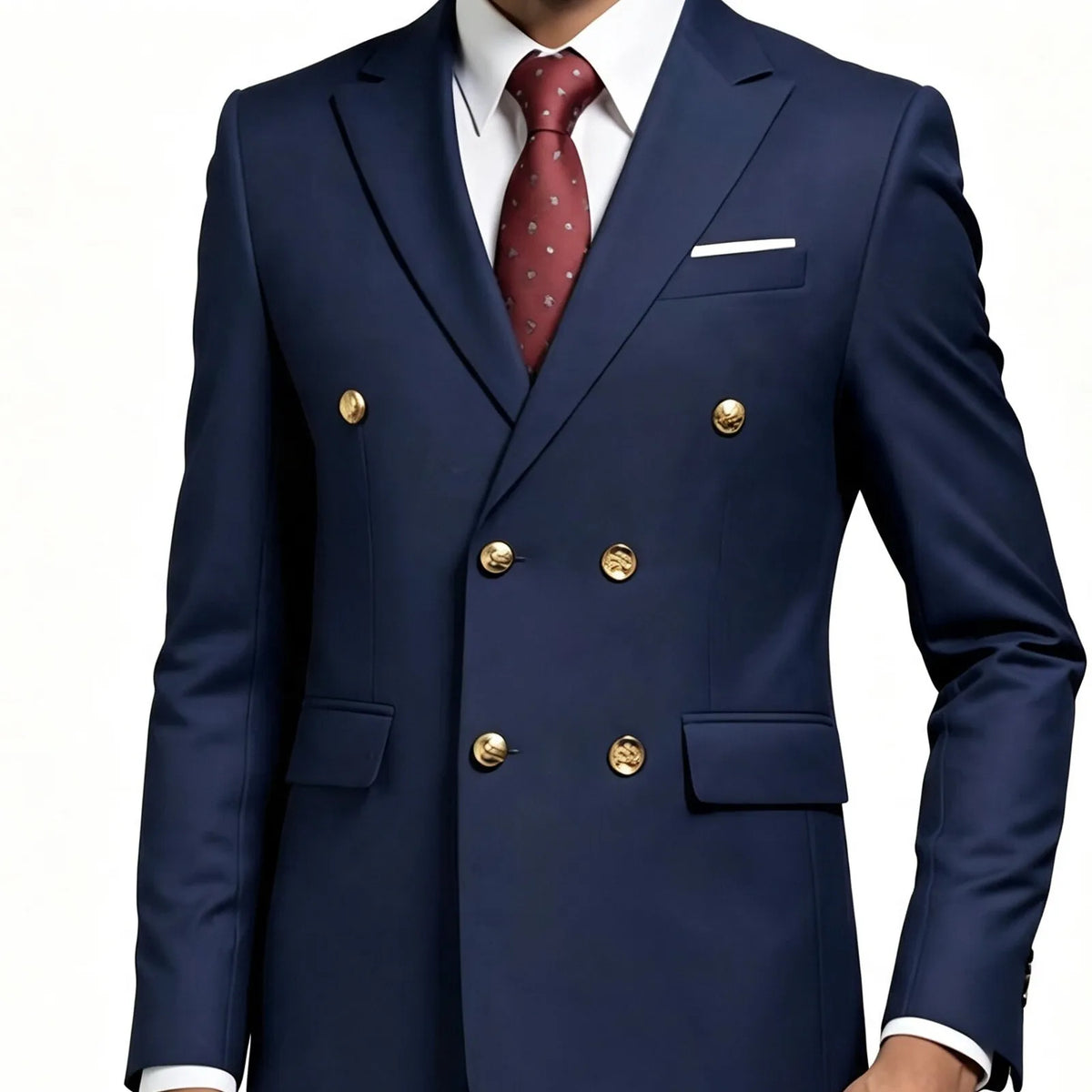 Business Men Suit Double Breasted Coat Jacket Blazer Tuxedos Tailored Peak Lapel Only Jacket