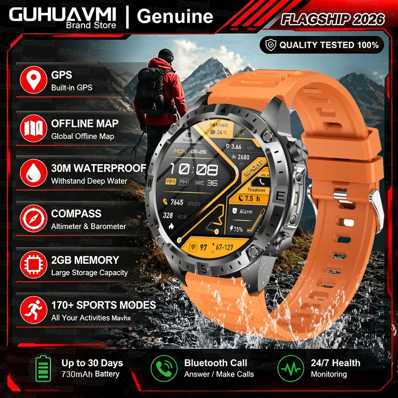 GPS Outdoor AMOLED Smartwatch with Offline Map Feature