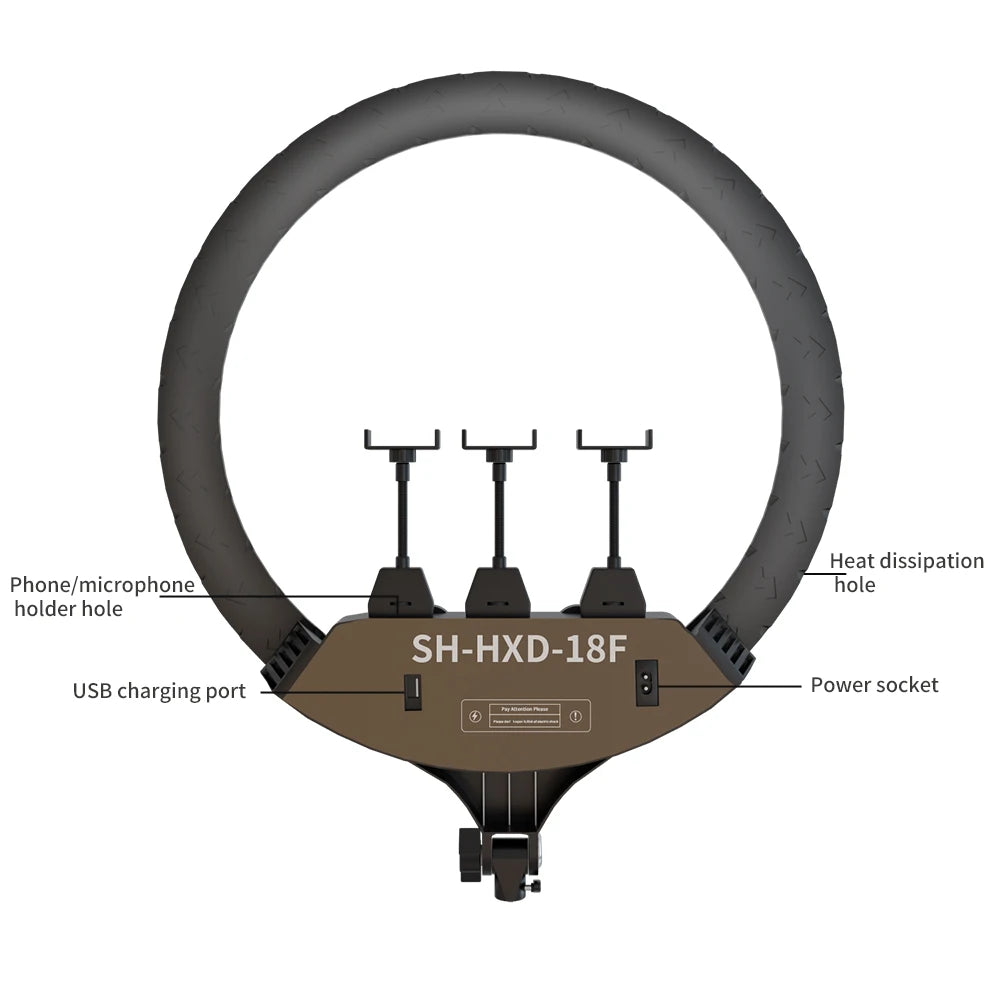 SH 18" LED-Selfie-Ringlicht Fotografie Videoleuchte Ringlicht Handy-Stativ Fülllicht dimmbare Lampe Stativ Streaming