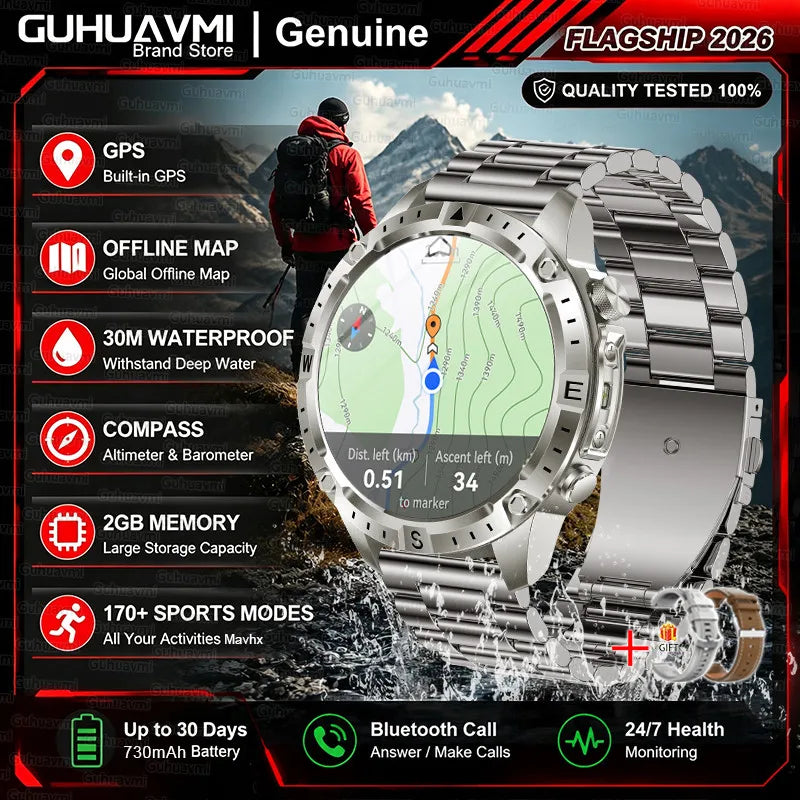 GPS Outdoor AMOLED Smartwatch with Offline Map Feature
