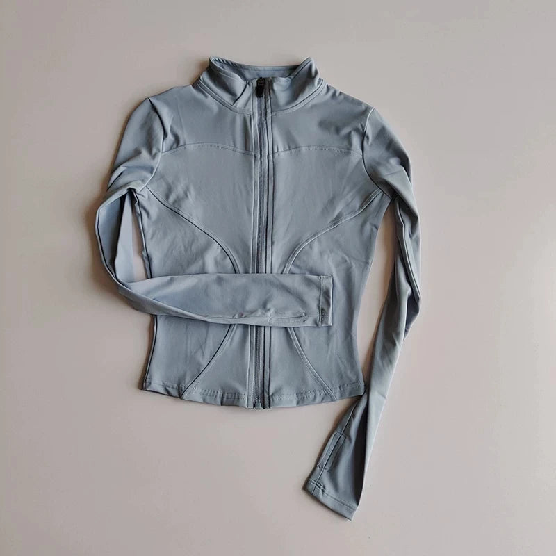 Giacca sportiva donna aderente con zip