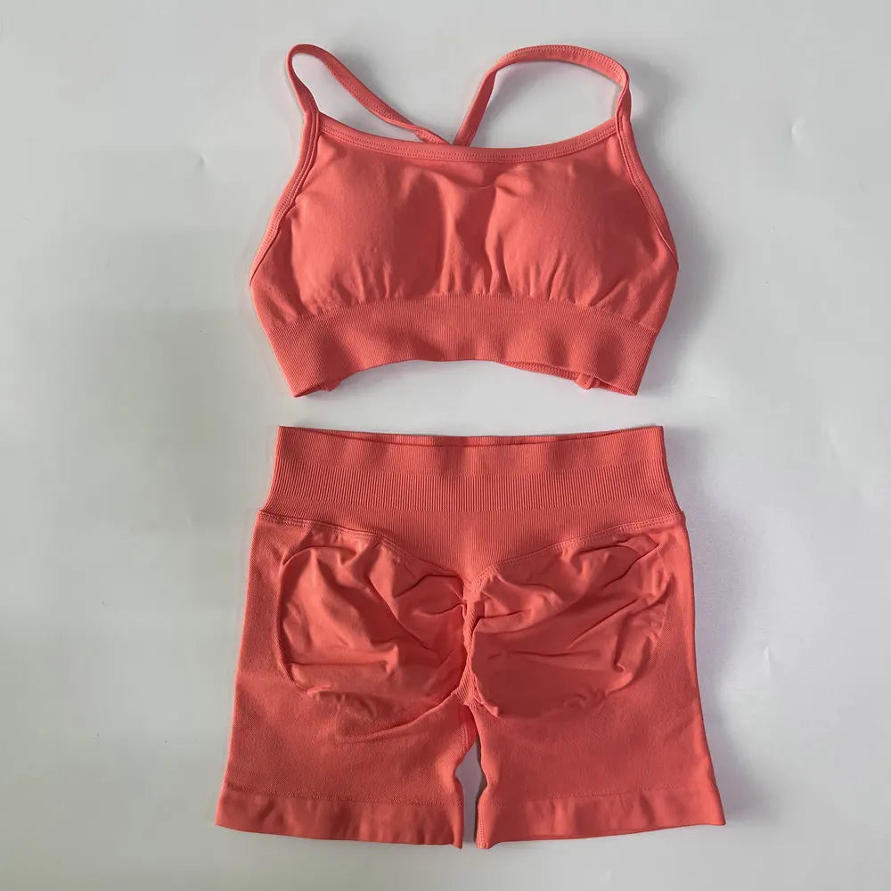 Ensemble yoga femme, haut et short