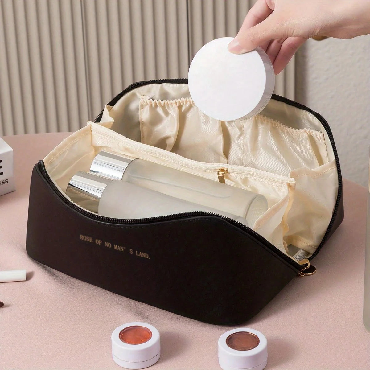 Kosmetik-Organizer für Damen, Kosmetiktasche, Kosmetik-Aufbewahrungstasche, luxuriöse Damenbox, Kosmetiktasche, Reise-Organizer mit Reißverschluss