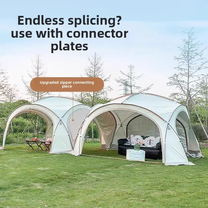 Dome-Style Camping Lounge Tent, Outdoor Sunshade Shelter with Breathable Ventilation, Wind-Resistant Rain-Repellent Cover