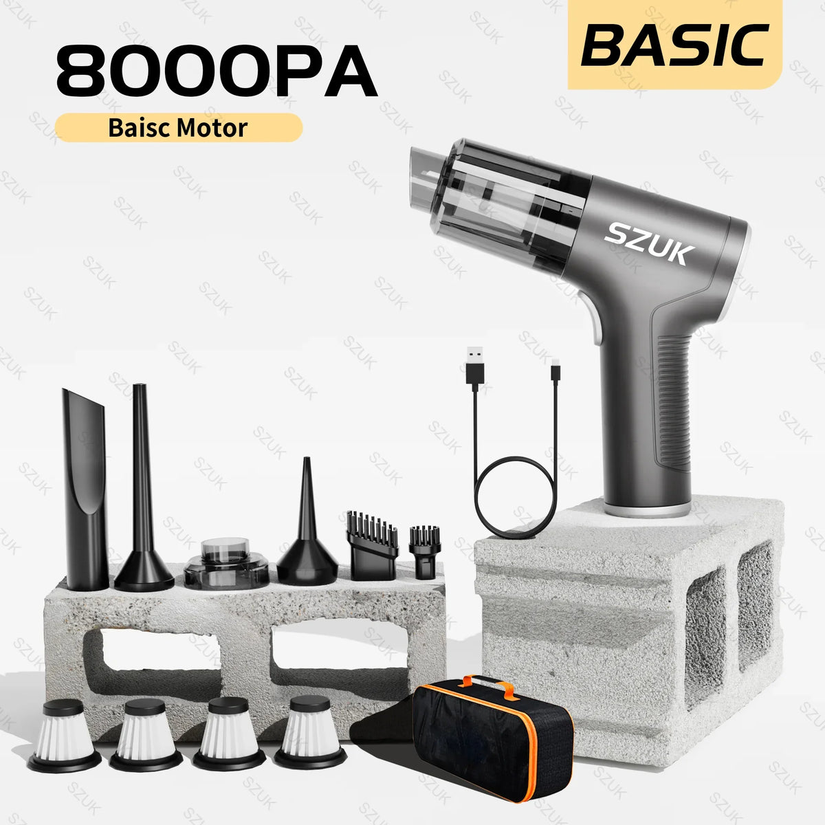 SZUK 98000PA Car Vacuum Cleaner Wireless Mini Powerful Cleaning Machine Handheld Portable Car Blow Computer Home Appliance