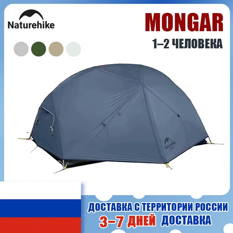 Naturehike Mongar 2 Tent Camping Beach 20D Nylon Waterproof 2 People Tent Mongar UL Ultralight Outdoor 3 Season Backpacking Tent