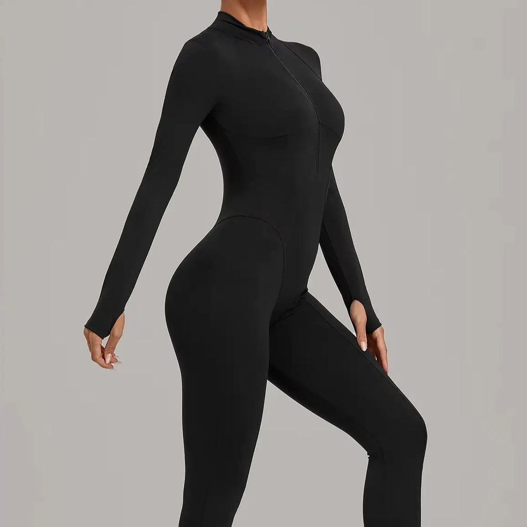 Combinaison de sport femme, manches longues, zippé
