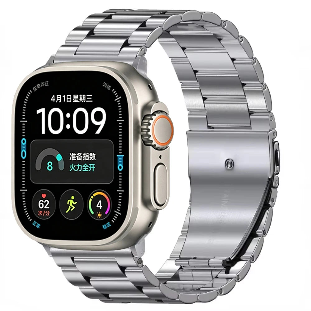 Metal Strap for Apple Watch 12 11 10 46mm 42mm Ultra 4/3/2 49mm Stainless Steel Wristband for IWatch 9 8 7 6 5 SE 45mm 41mm 44mm