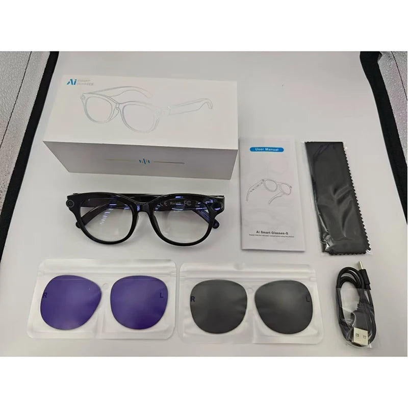 Occhiali smart con fotocamera e chiamate Bluetooth