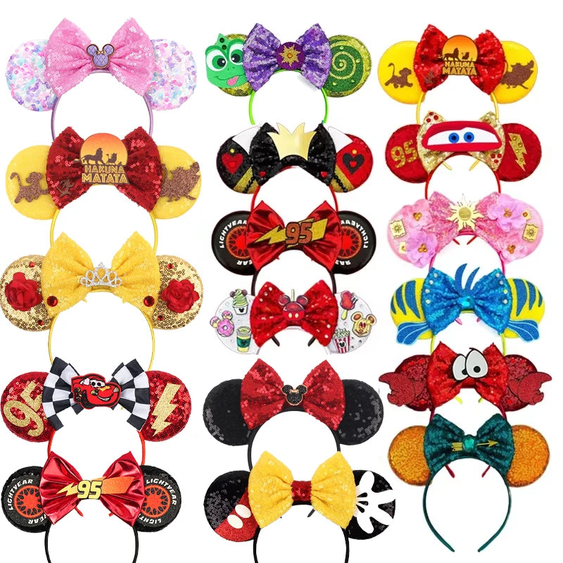2026 New Style Sequin Ear Headband Sequin Bows Girl Adult Kids Halloween Party Cosplay Hair Accessories Princess Hairband