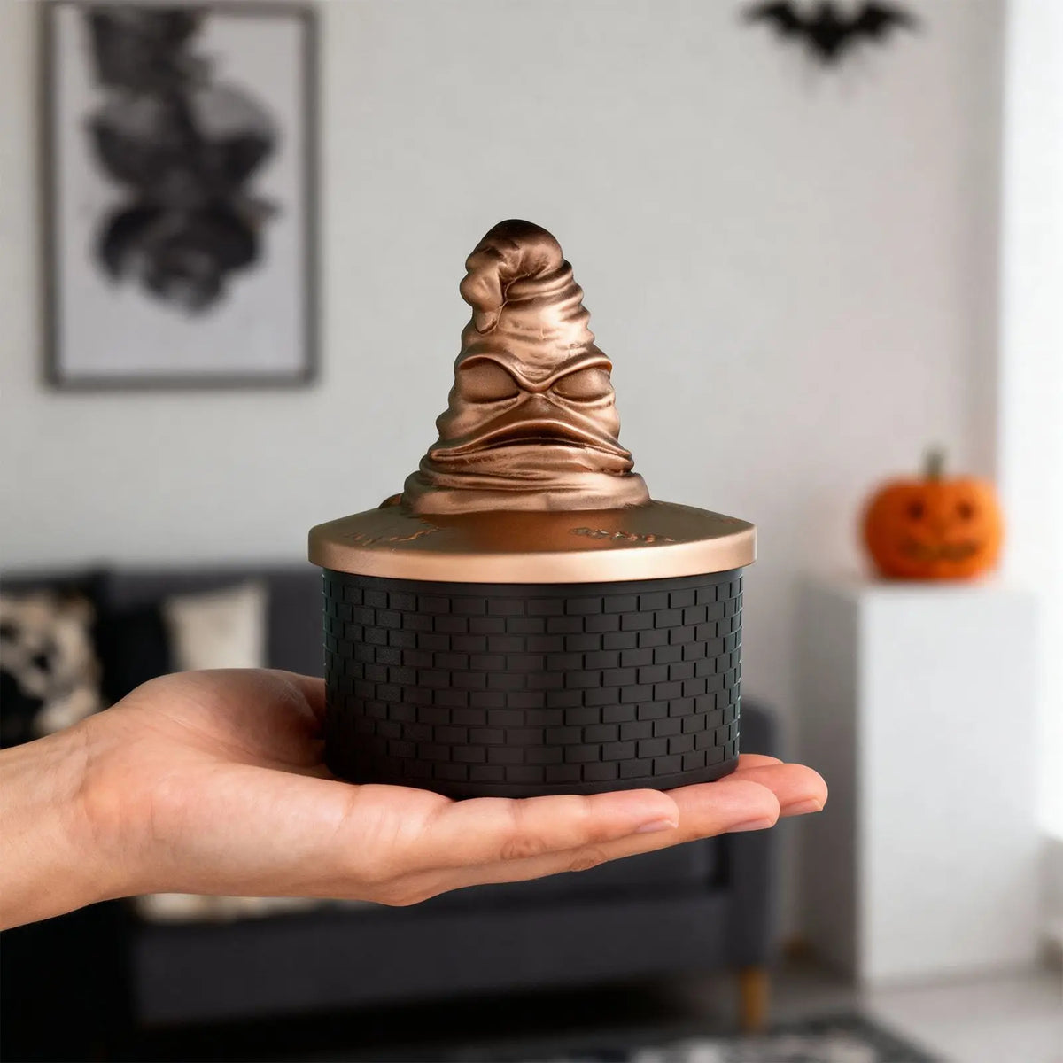 Christmas, Halloween, scented plaster cement resin wizard hat grid pattern storage jar candle cup silicone mold