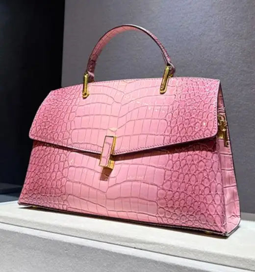 2026 New Genuine Leather Women's Handbags Luxury Fashion Lady Top Handle Shell Bag Crocodile Pattern Shoulder Crossbody Bags