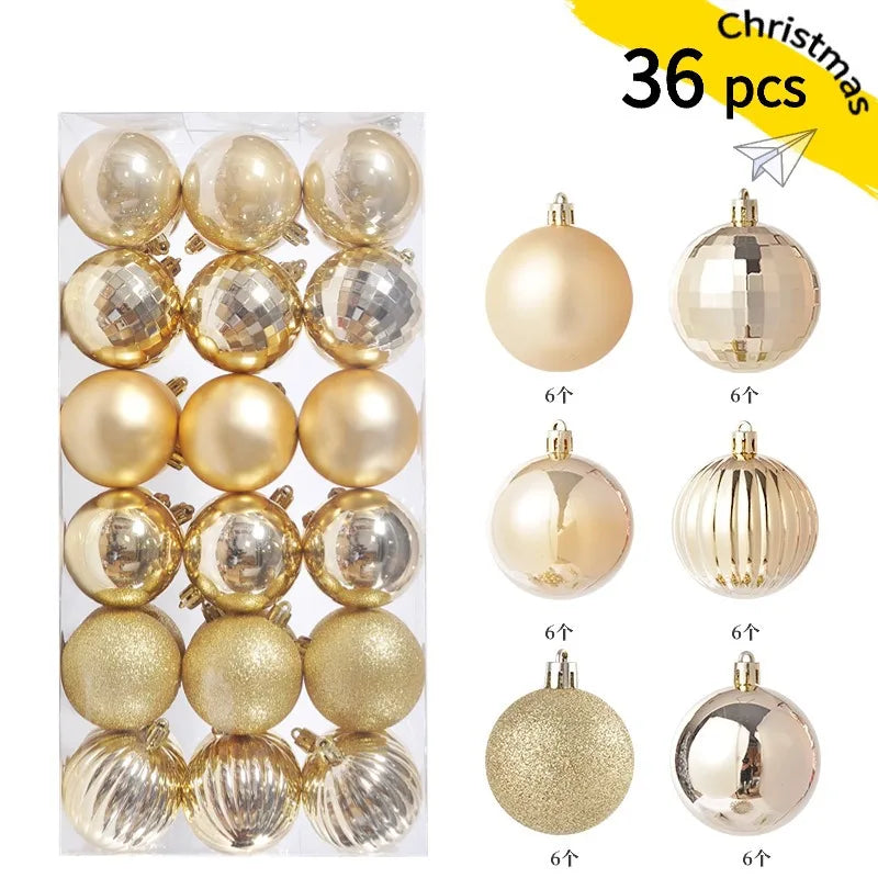 24pcs 3cm Christmas Balls Christmas Tree Ornaments Ball Xmas Hanging Tree Pendants Home Party Christmas Tree Decor New Year Gift