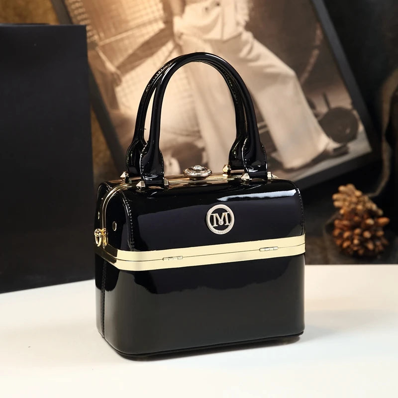 2025 New Genuine Leather Women's Handbags Luxury Fashion Small Square Box Portable Shoulder Messenger Bridal Wedding Bags