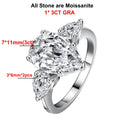 Anillos de compromiso de moissanita con forma de gota para mujer, alianza de boda de plata de ley 925, joyería con diamante de corte pera y certificado GRA